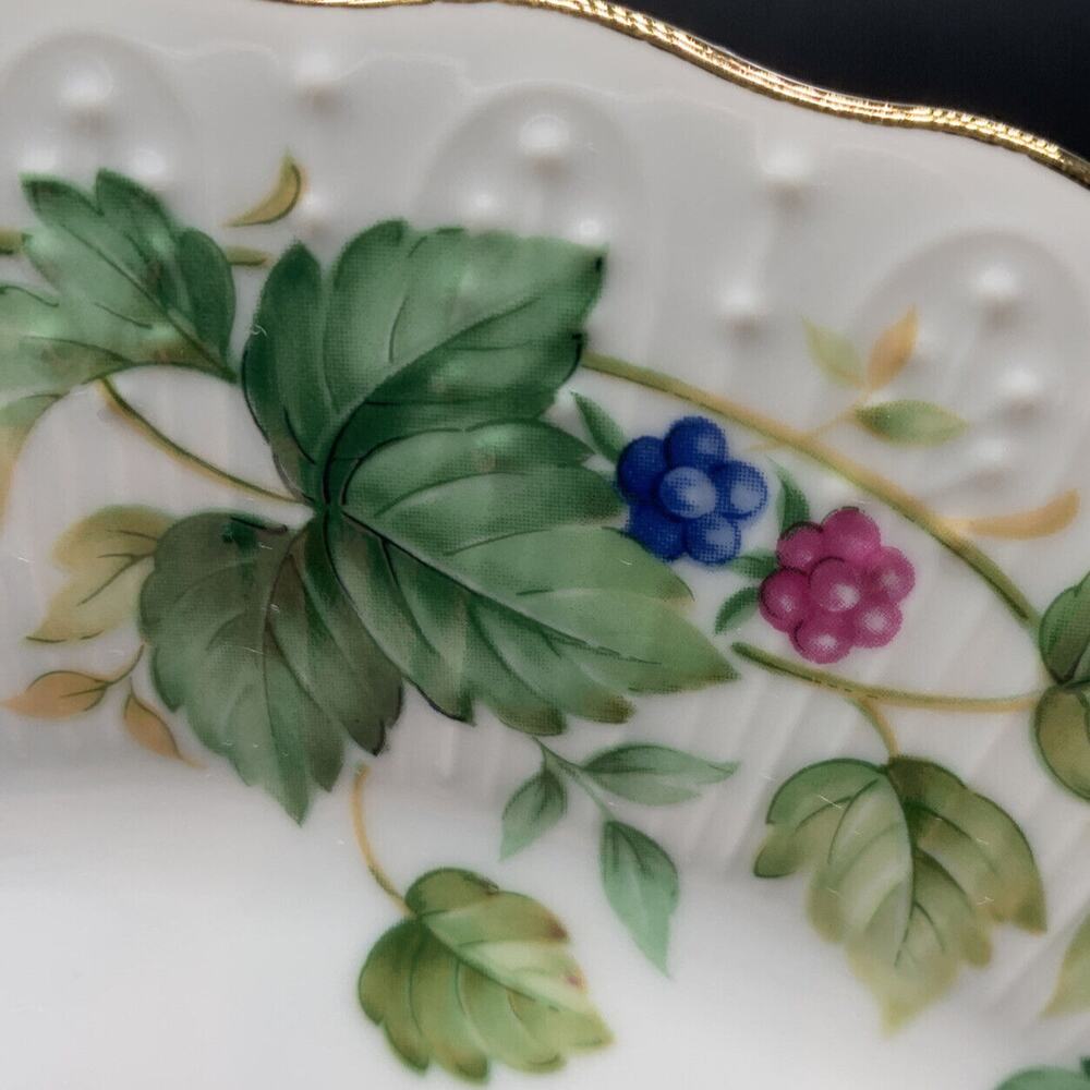 Vintage Andre by Sadek Cake serving Plate Spatula NIB Vineyard 10” Gold Rim Japa - Picture 2 of 9